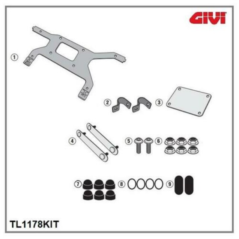 Адаптеры для крепление бокса Givi S250 на PLO1178MK / PL1178CAM